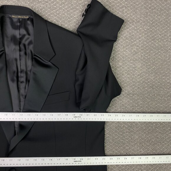 Jack Victor Tuxedo Jacket 44R Pants 38R Black Men's Formal Wear Duke Super 100s - Picture 7 of 16
